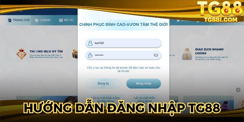 Đăng nhập TG88 - Hướng dẫn chi tiết từng bước
